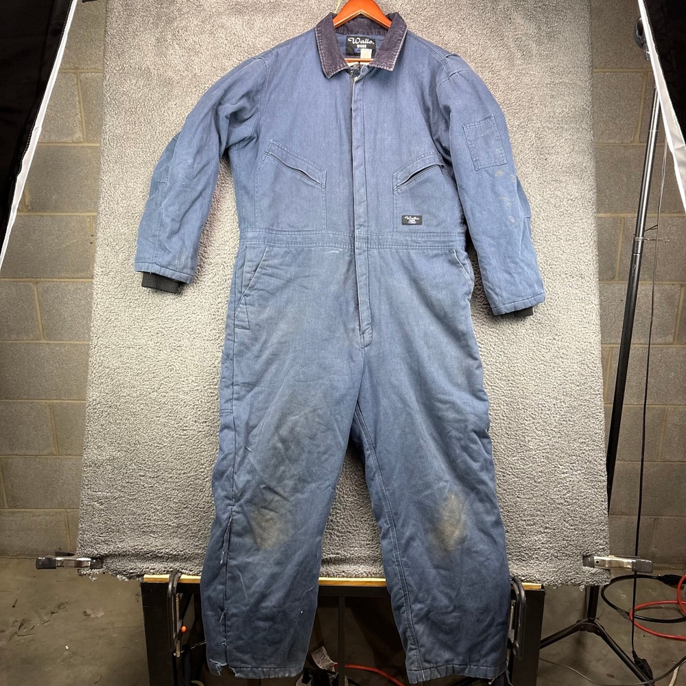 Walls Workwear Mens XL Regular Blue Insulated‎ Quilt Lined Coveralls W2487H NA